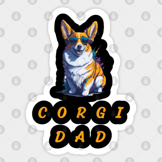 corgi dad Sticker by vaporgraphic